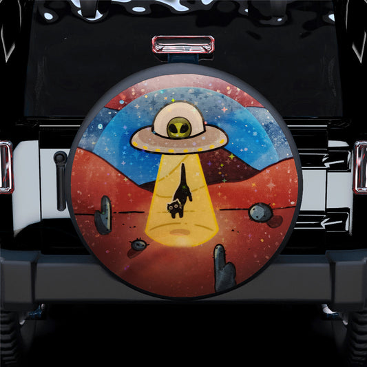 Alien Kitten Cat Car Spare Tire Cover