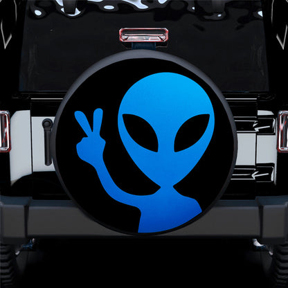 Alien Say Hi Blue Jeep Car Spare Tire Cover