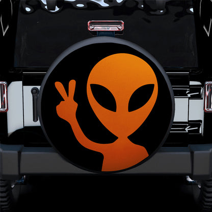 Alien Say Hi Orange Jeep Car Spare Tire Cover