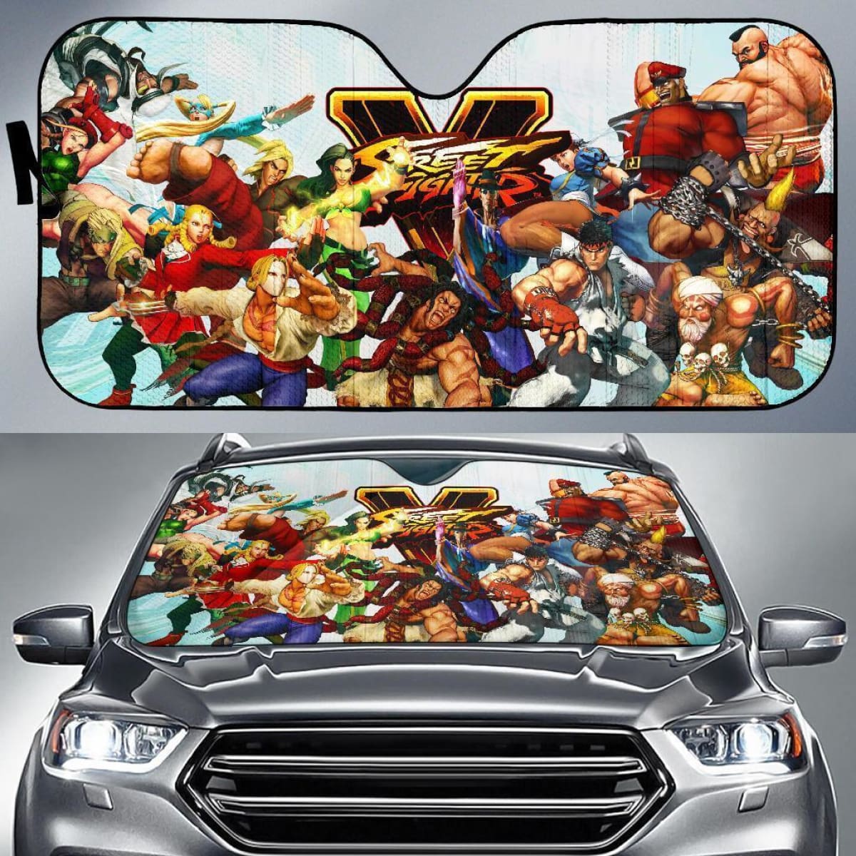 All Fighter Street Fighter V Car Sun Shade For Gamer Mn05 Universal Fit 111204