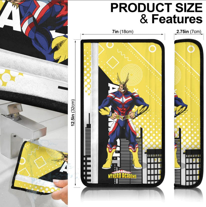 All Might Anime My Hero Academia Car Seat Belt Cover Custom Car Accessories