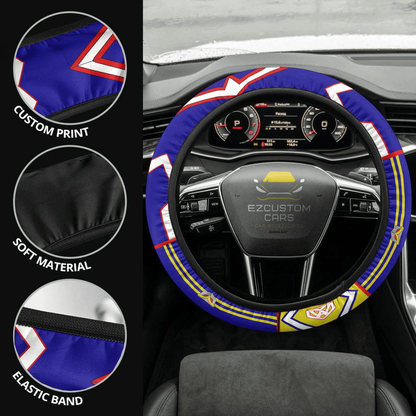 All Might Anime Steering Wheel Cover Custom Anime My Hero Academia Car Accessories