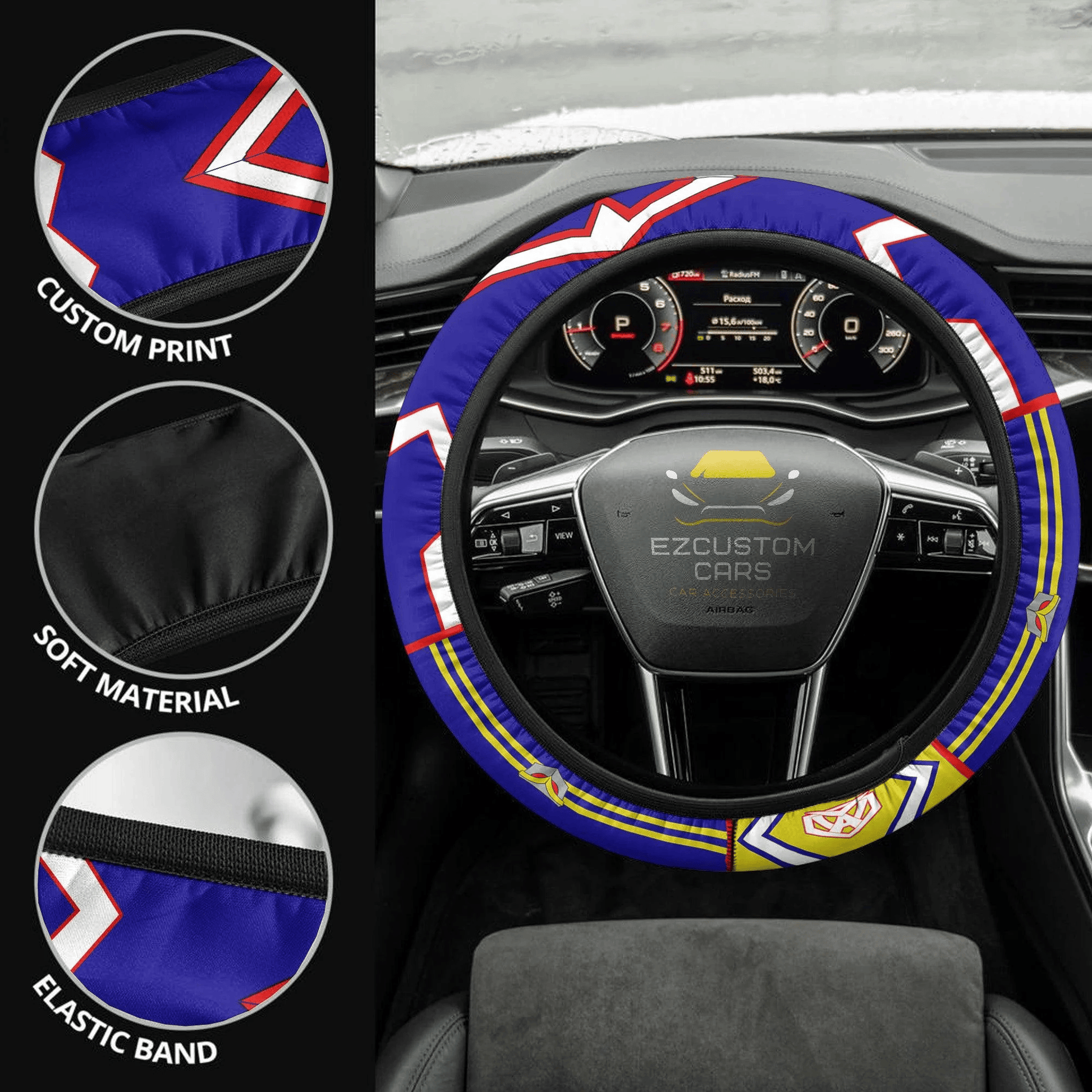 All Might Anime Steering Wheel Cover Custom Anime My Hero Academia Car Accessories