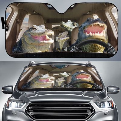 Alligator Car All Over Printed 3D Sun Shade