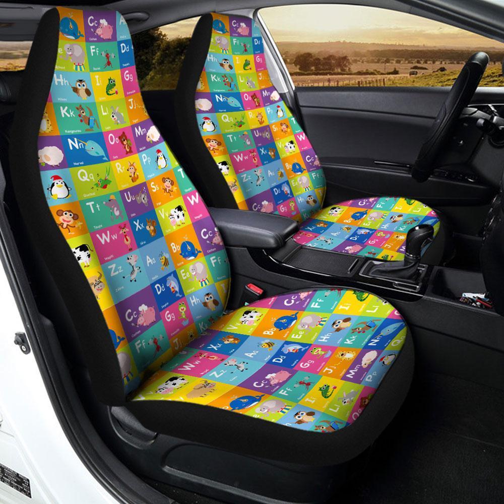 Alphabet Car Seat Cover Custom ABC Funny Car Accessories