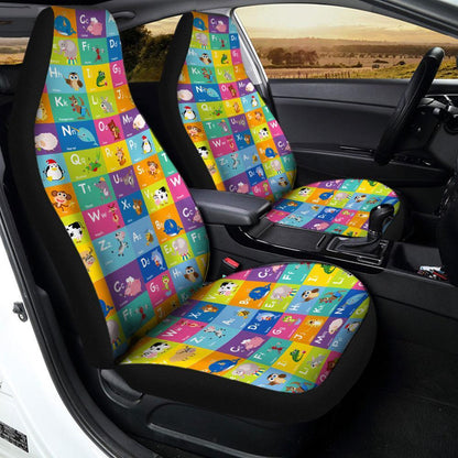 Alphabet Car Seat Cover Custom ABC Funny Car Accessories