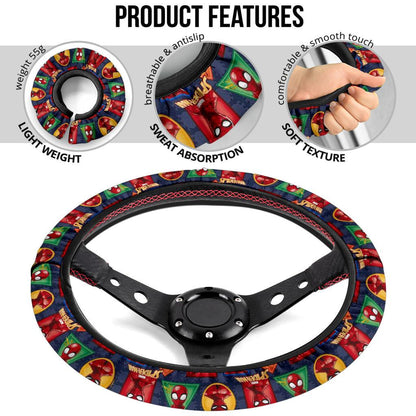 Amazing Spider Man Head Steering Premium Custom Car Steering Wheel Cover