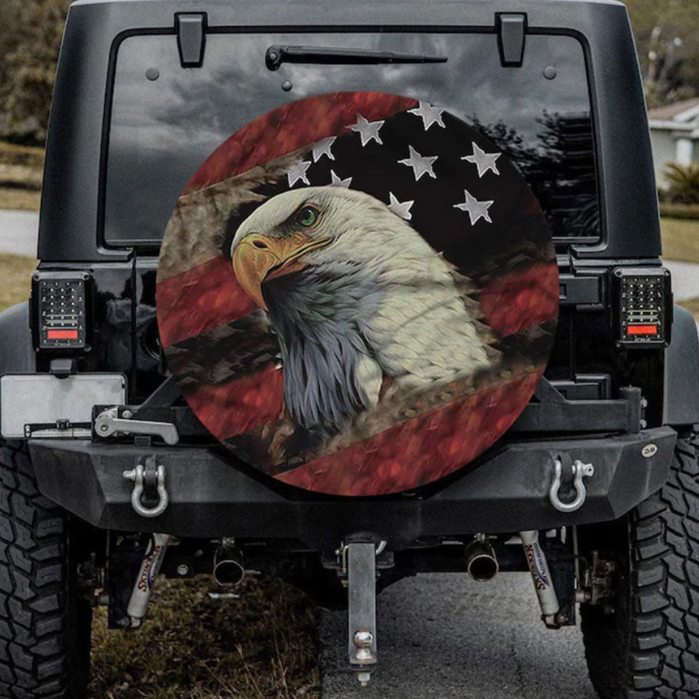 American Eagle, American Flag Car Spare Tire Cover