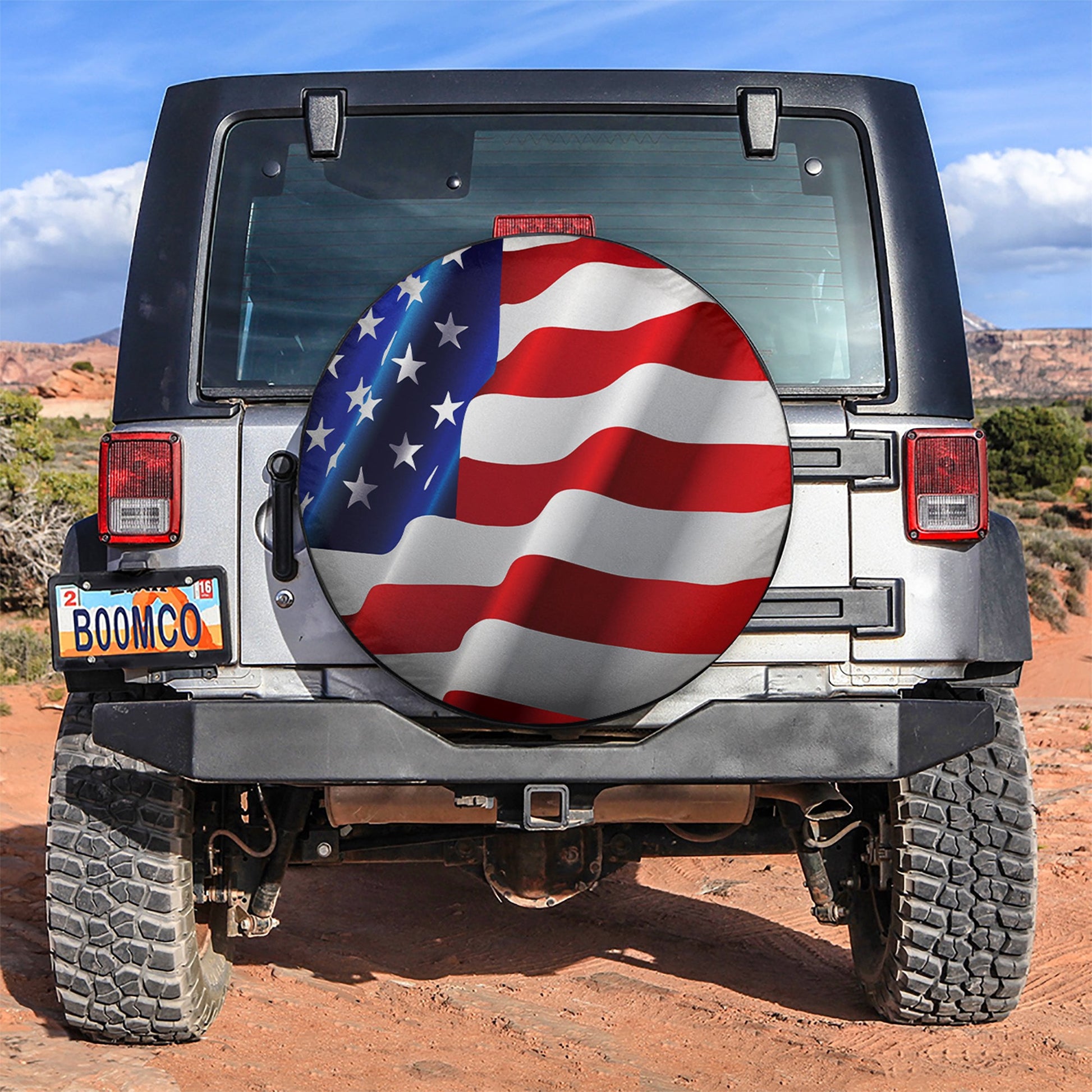 American Flag Car Spare Tire Cover