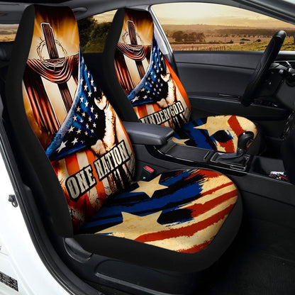 American Flag Car Seat Covers Custom One Nation Under God Car Accessories