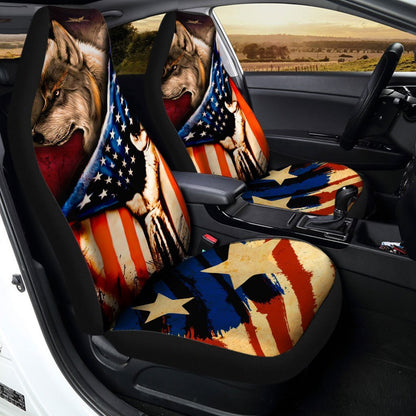 American Flag Car Seat Covers Custom Wolf Car Accessories