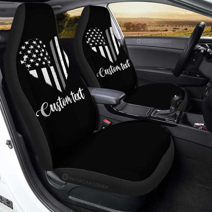 American Flag Heart Car Seat Covers Custom Personalized Name Car Accessories