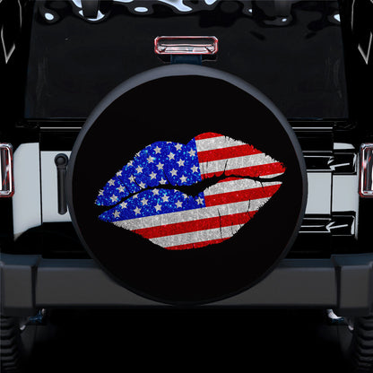 American Flag Kiss Jeep Car Spare Tire Cover