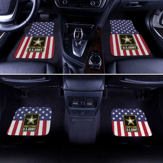 US Army car floor mats with American flag design