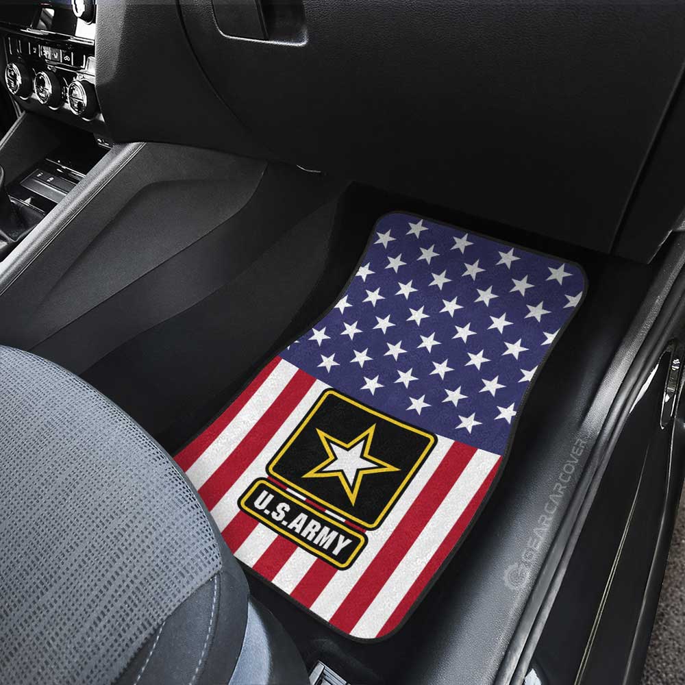 US Army car floor mats installed in pickup truck