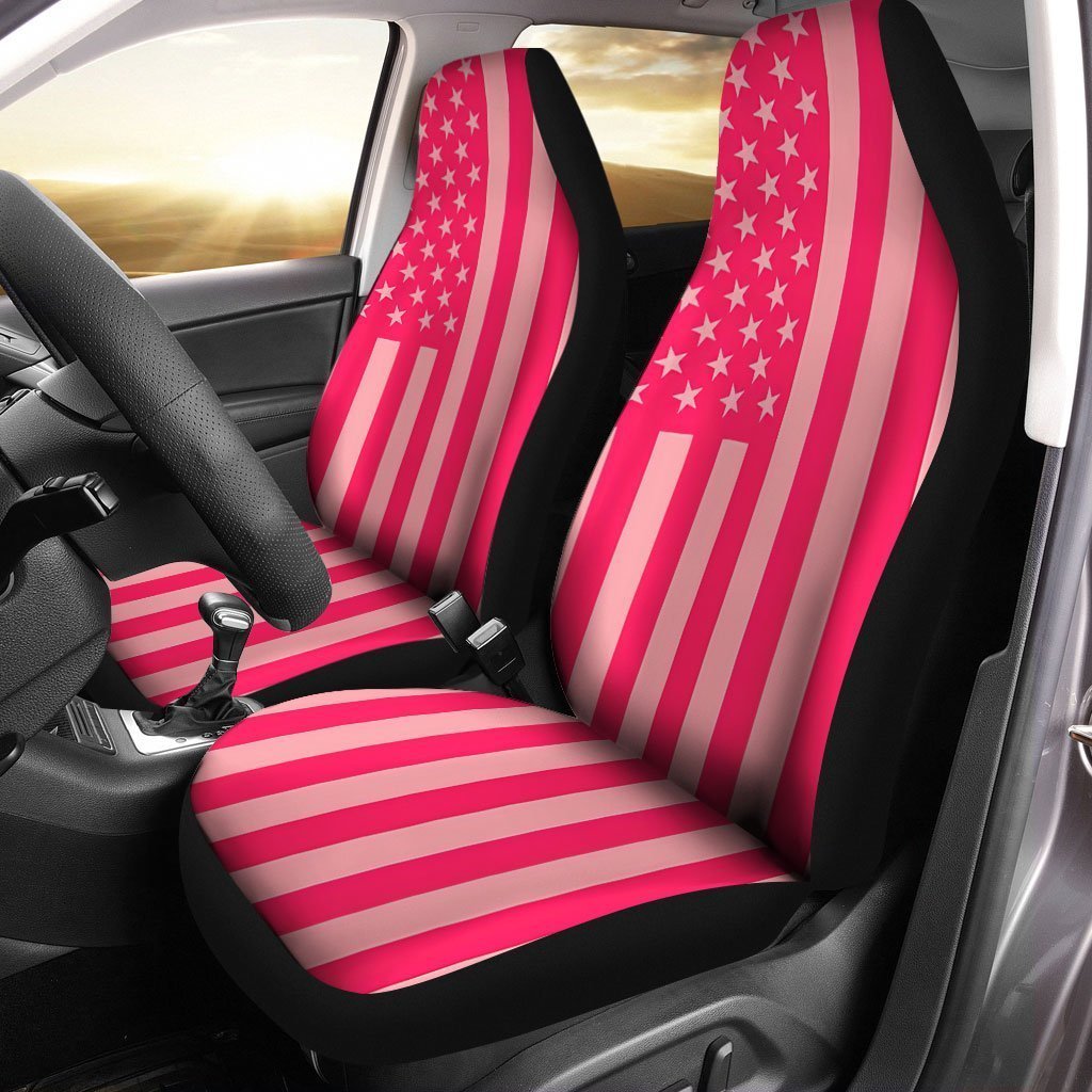 American Flag Pink Car Seat Covers Custom Cool Car Accessories