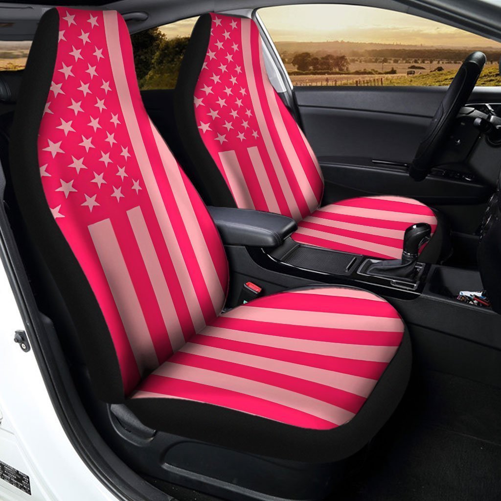 American Flag Pink Car Seat Covers Custom Cool Car Accessories