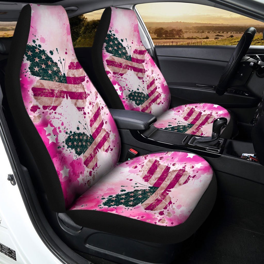 American Flag Pink Car Seat Covers Custom Pink Butterfly Car Accessories
