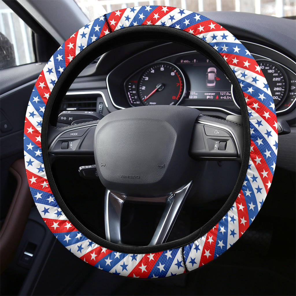 American Flag Style Premium Car Steering Wheel Cover