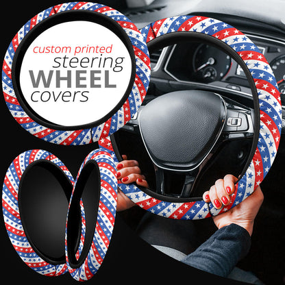 American Flag Style Premium Car Steering Wheel Cover