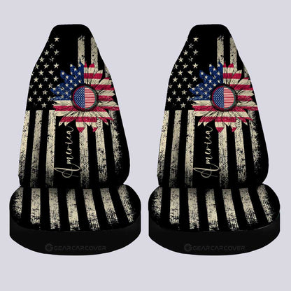 American Flag Sunflower Car Seat Covers Custom Car Accessories