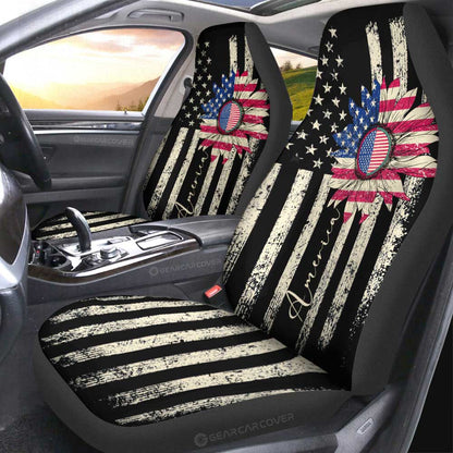 American Flag Sunflower Car Seat Covers Custom Car Accessories