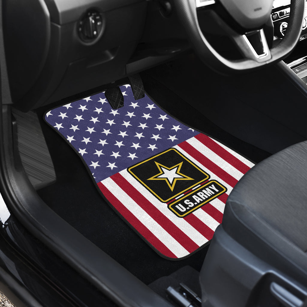 Army Veteran Floor Mats showcasing the U.S. Army emblem and military pride vehicle accessory