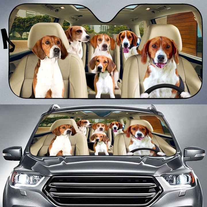 American Foxhound Car All Over Printed 3D Sun Shade