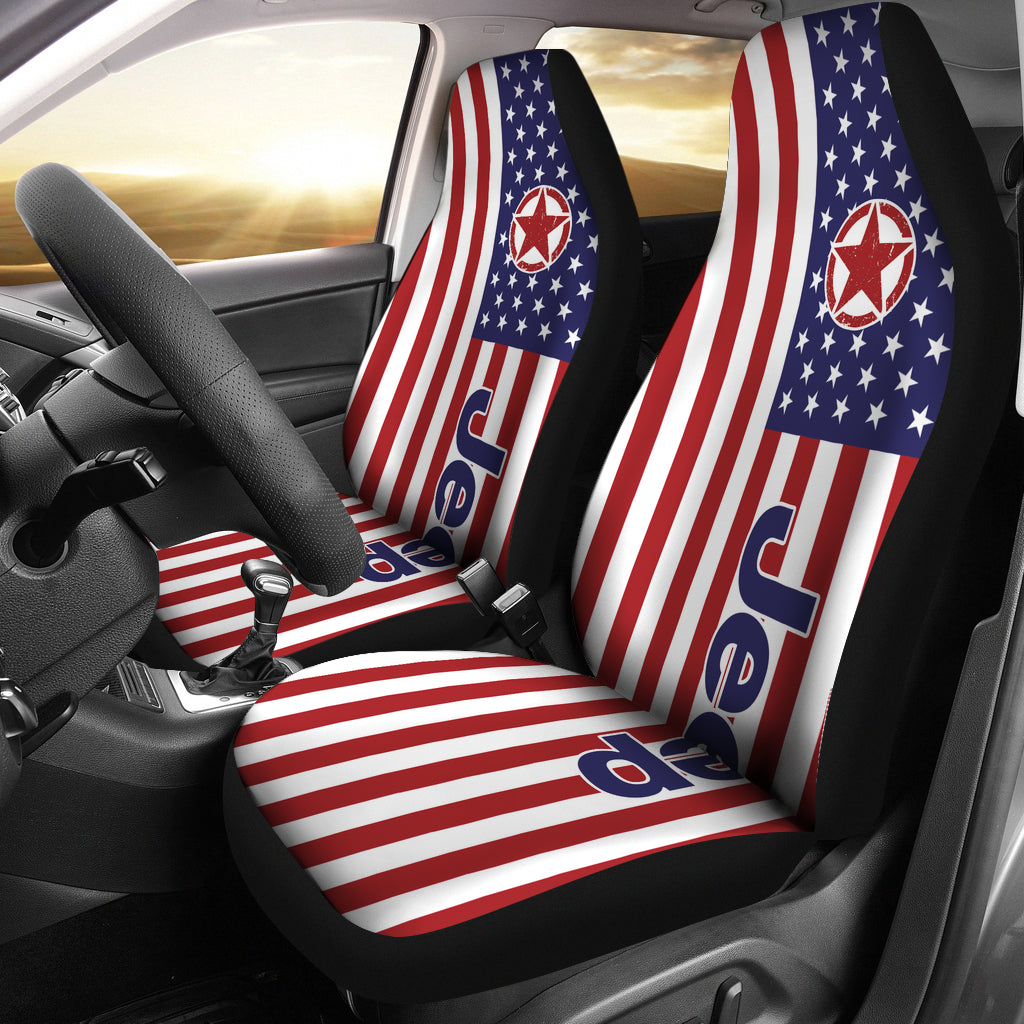 American Jeep Flag Car Seat Covers