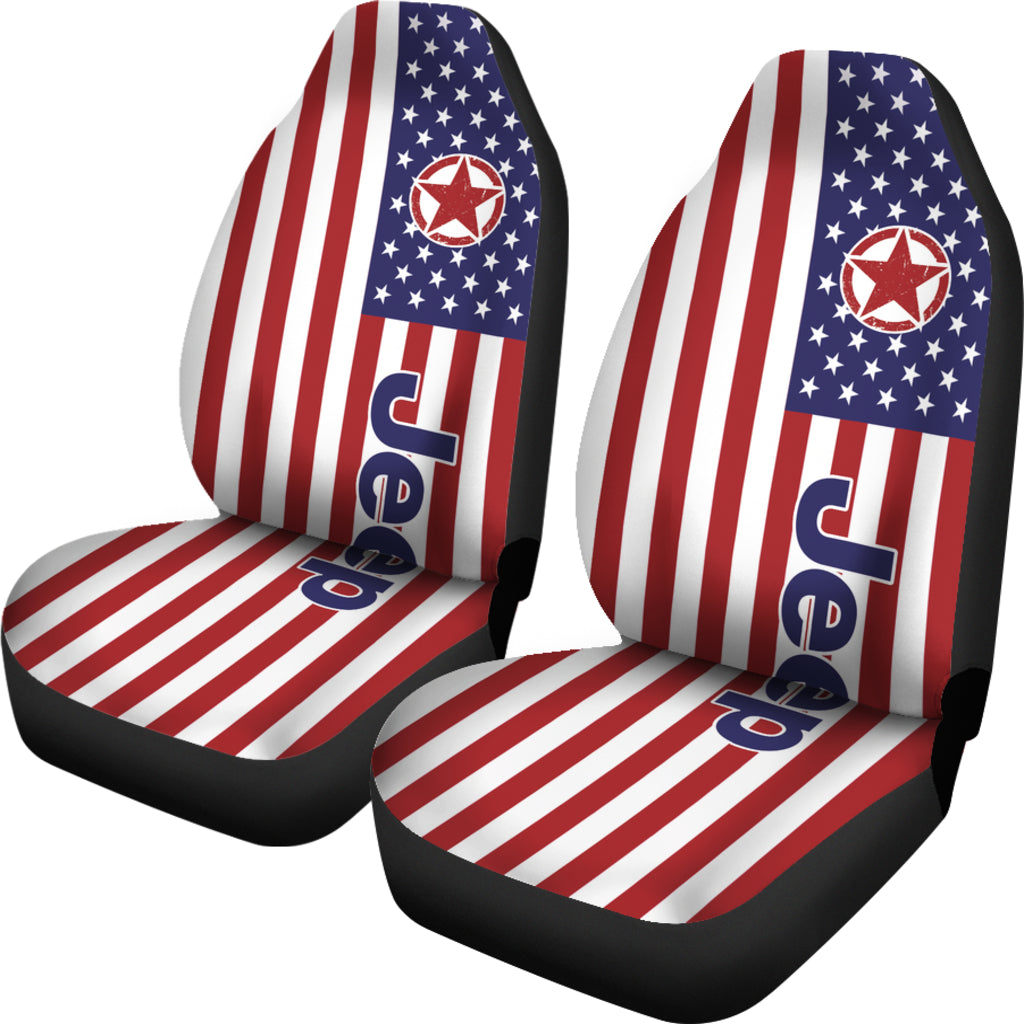 American Jeep Flag Car Seat Covers