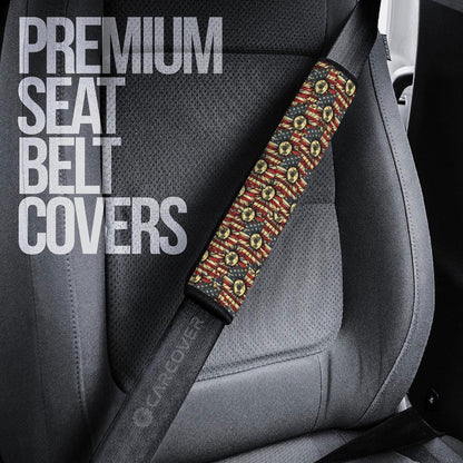 American Sunflower Seat Belt Covers Custom US Flag Car Accessories