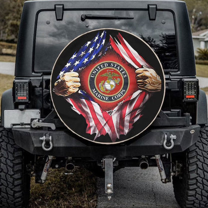 American Veterans, Marine Corps Flag, Custom Car Spare Tire Cover