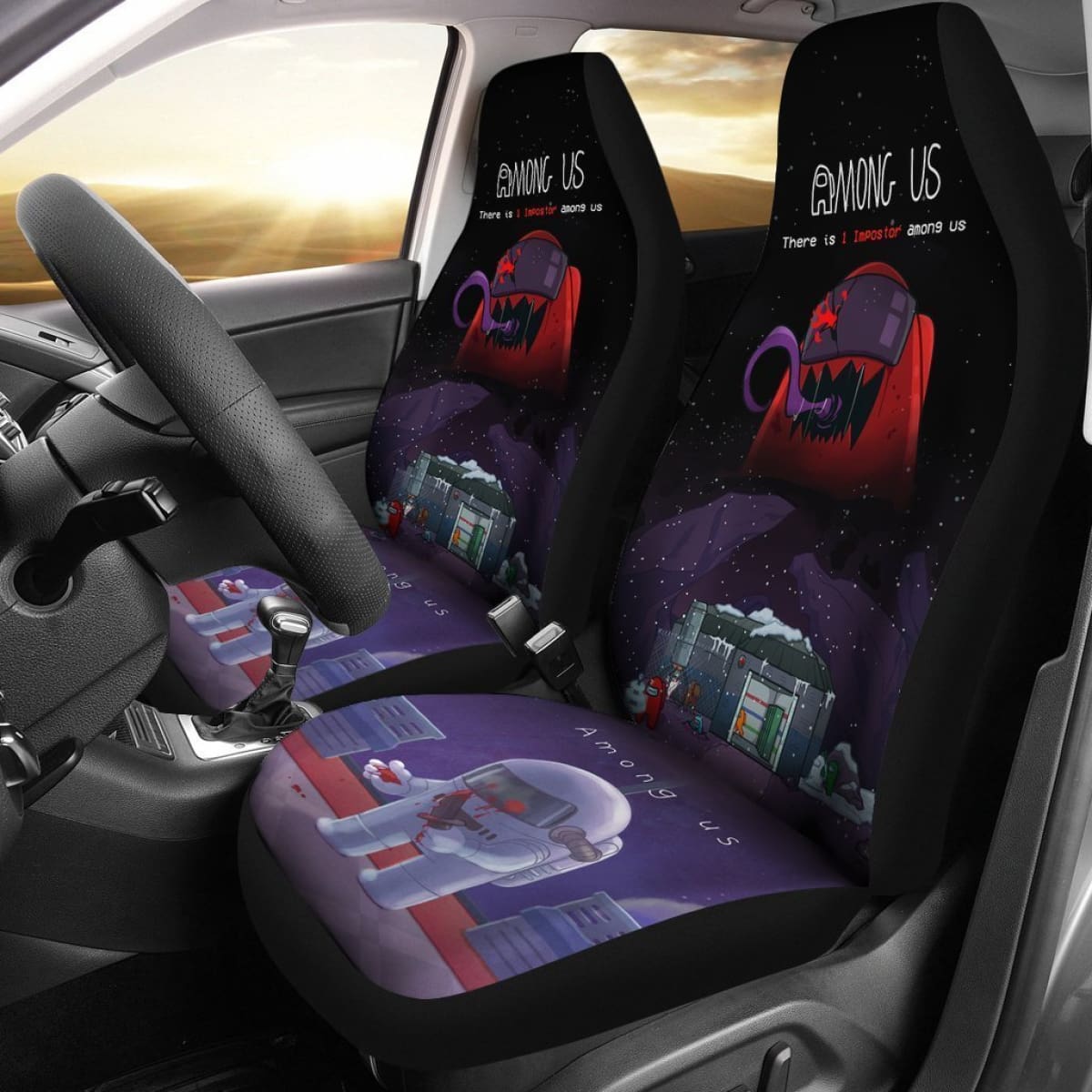 Among Us Game Car Seat Covers Funny Universal Fit 194801