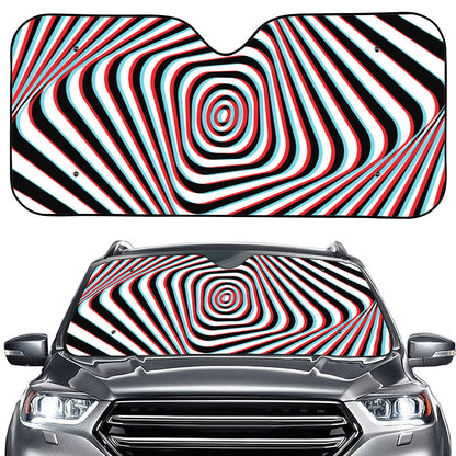 Anaglyph Optical Illusion Print Car Windshield Sun Shade