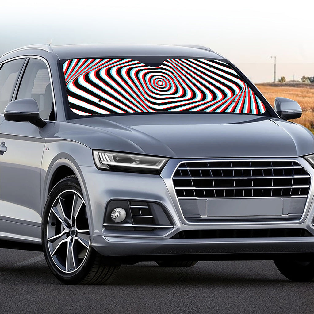 Anaglyph Optical Illusion Print Car Windshield Sun Shade
