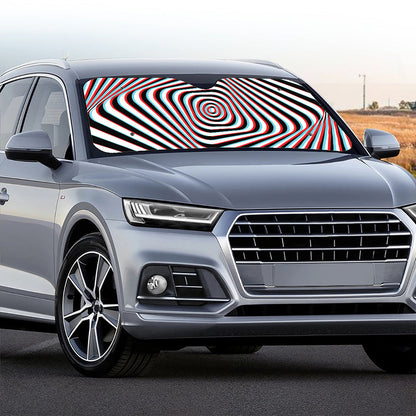 Anaglyph Optical Illusion Print Car Windshield Sun Shade