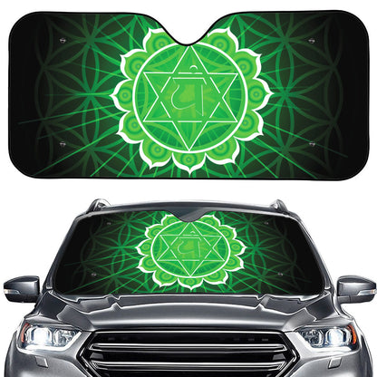 Anahata Chakra Spiritual Print Car Windshield Sun Shade
