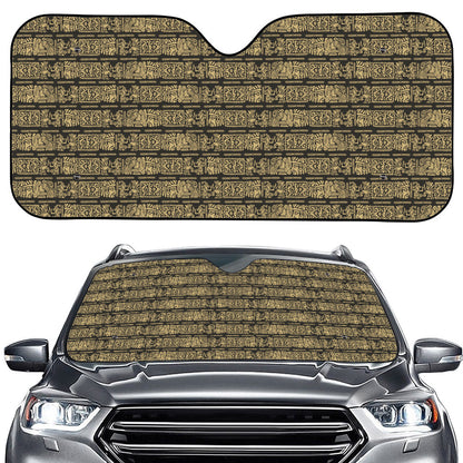 Ancient Maya Pattern Print Car Windshield Sun Shade