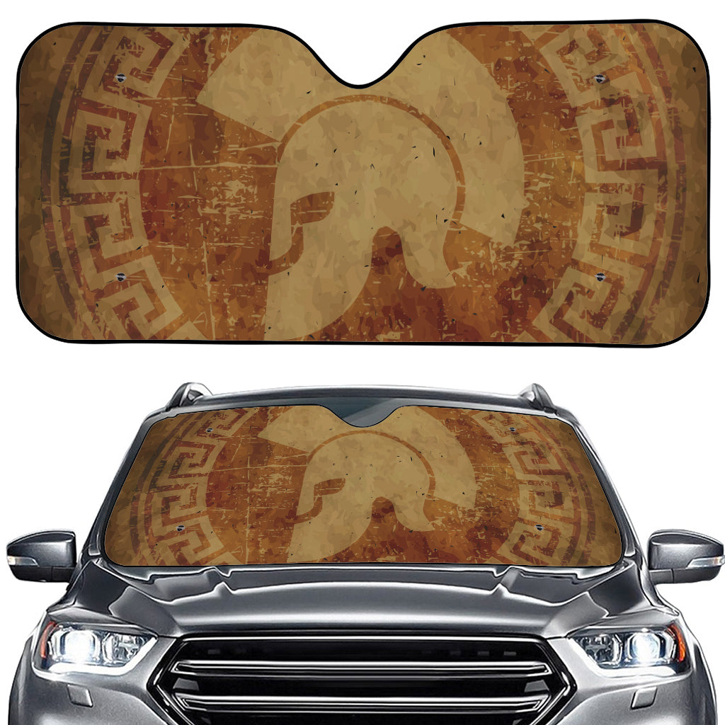 Ancient Spartan Helmet Print Car Windshield Sun Shade