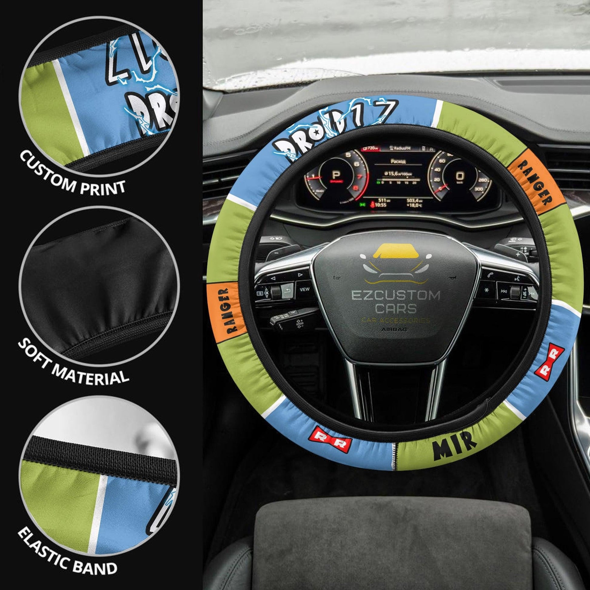 Android 17 Anime Steering Wheel Cover Custom Dragon Ball Anime Car Accessories