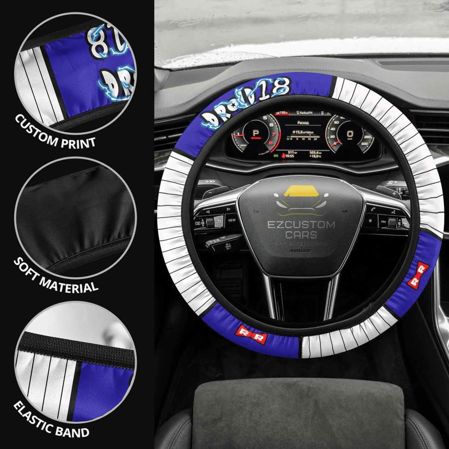 Android 18 Anime Steering Wheel Cover Custom Dragon Ball Anime Car Accessories