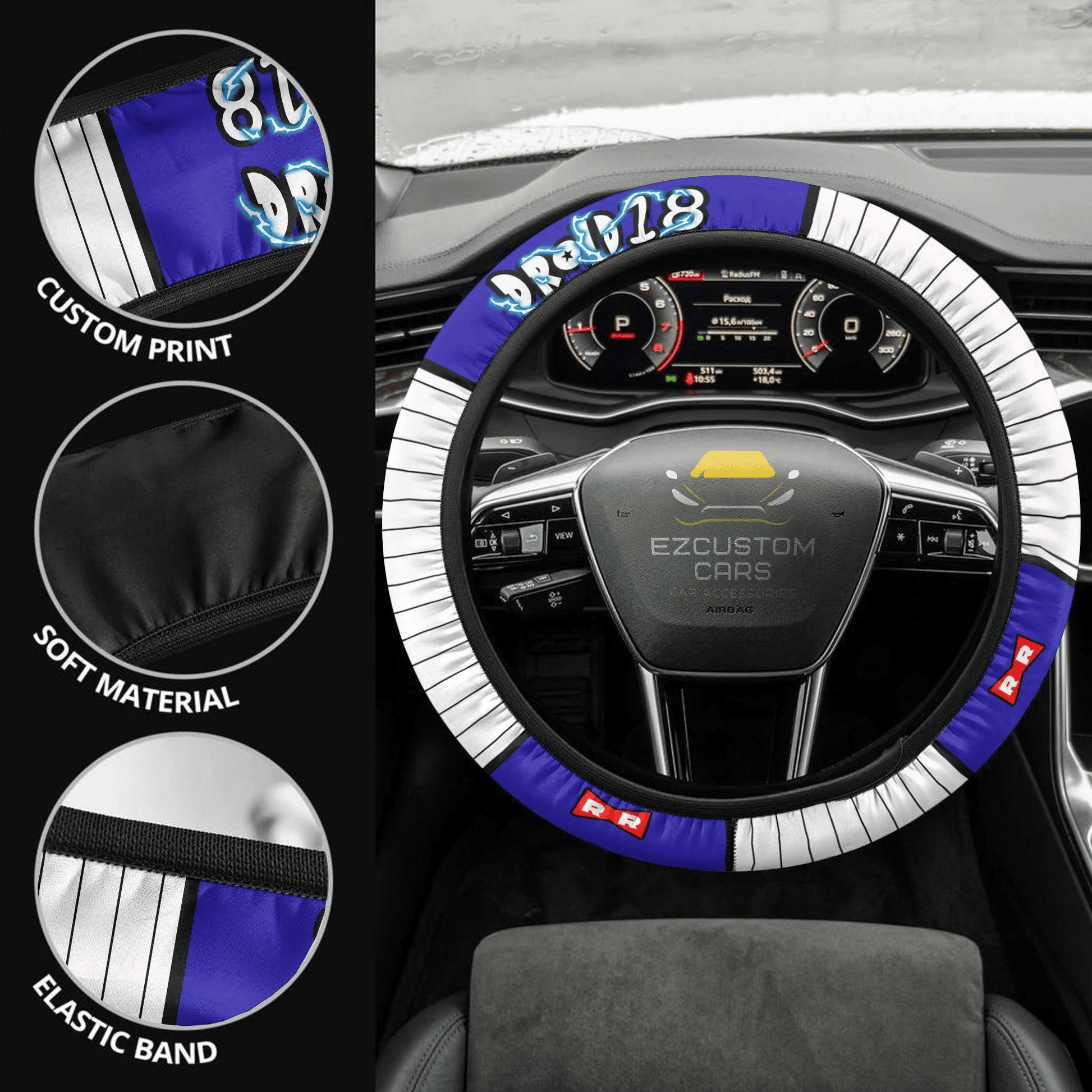 Android 18 Anime Steering Wheel Cover Custom Dragon Ball Anime Car Accessories