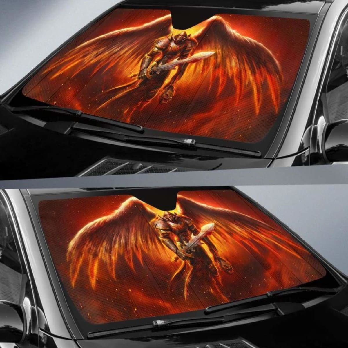 Angel Knight Hell Car Auto Sun Shades Universal Fit 051312