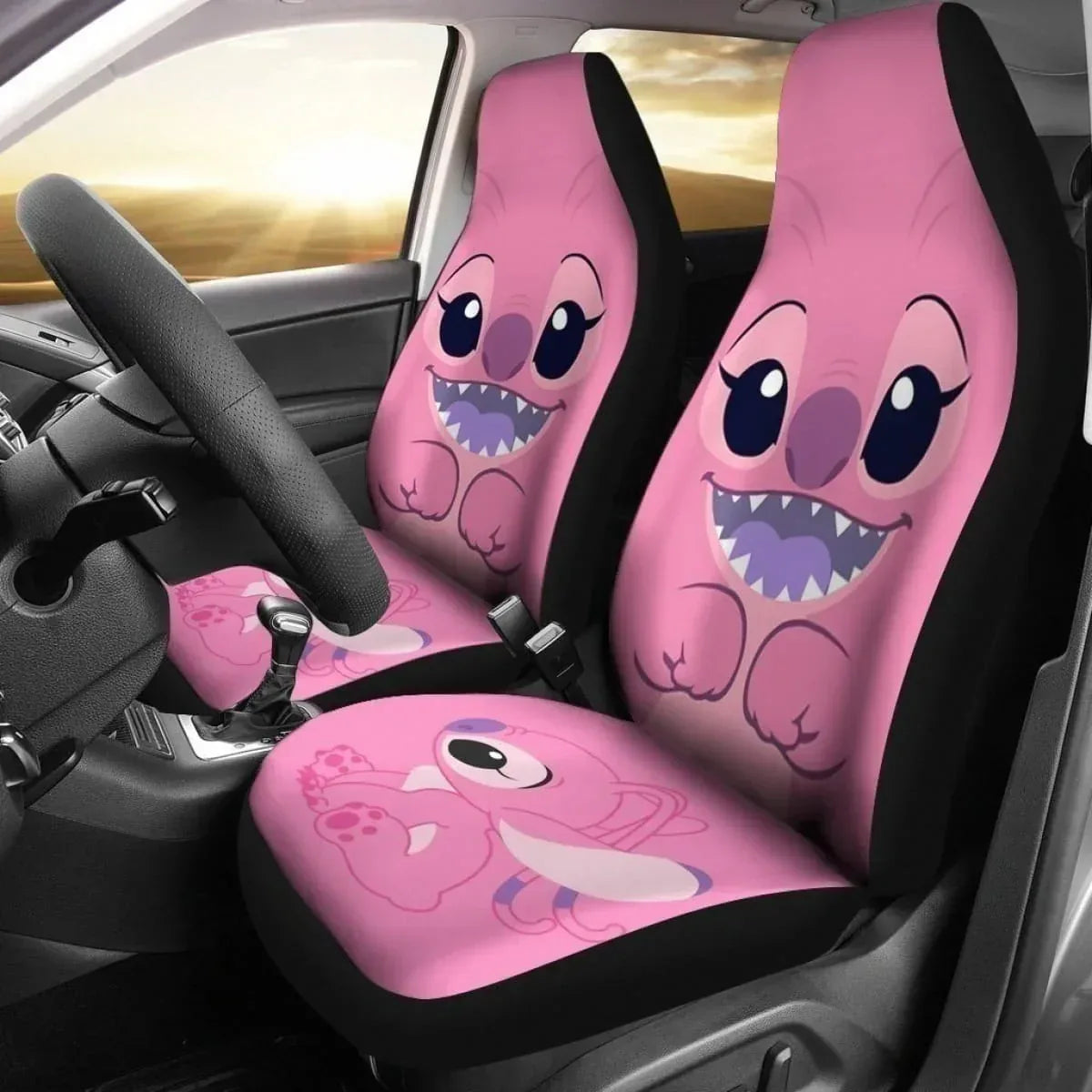 Angel Stitch Pink Car Seat Covers Funny For Fan Universal Fit - PersonalizedFury