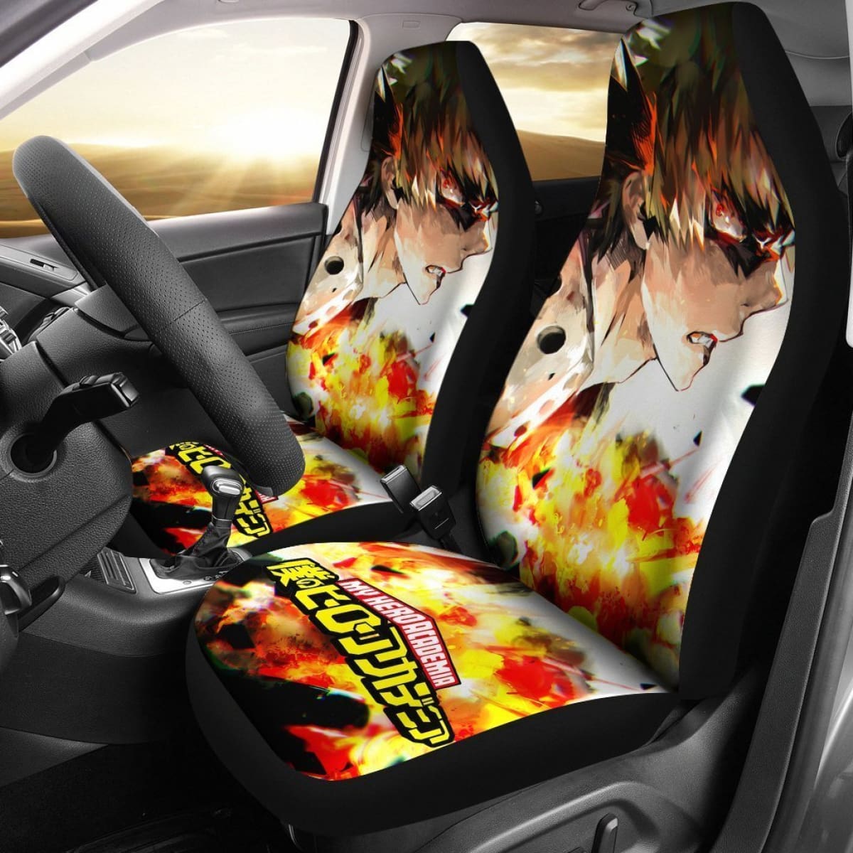Anger Katsuki Bakugo With Red Eyes Fire My Hero Academia Car Seat Covers Mn04 Universal Fit 225721
