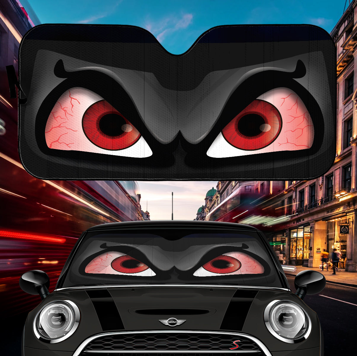 Angry Funny Car Auto Sun Shade