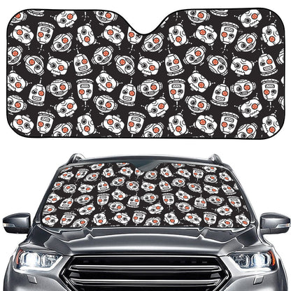 Angry Robot Pattern Print Car Windshield Sun Shade