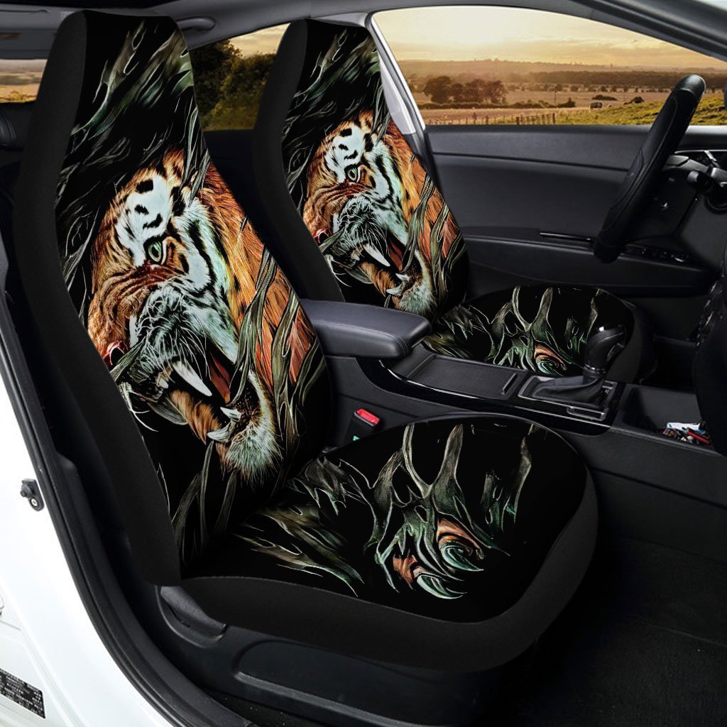 Angry Tiger Car Seat Covers Custom Tiger Car Accessories