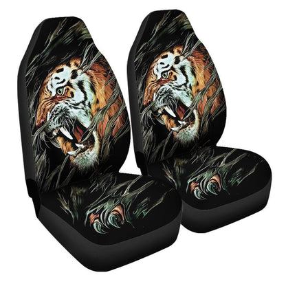 Angry Tiger Car Seat Covers Custom Tiger Car Accessories