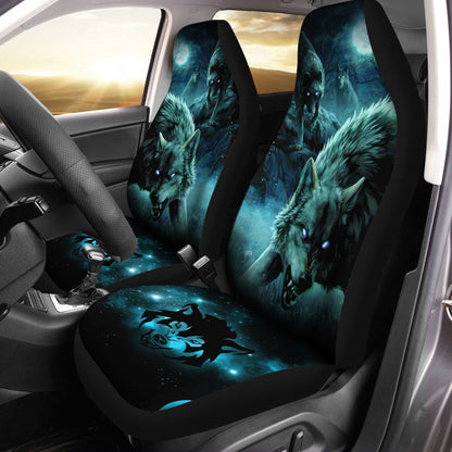 Angry Wolf Car Seat Covers Custom Car Interior Accessories